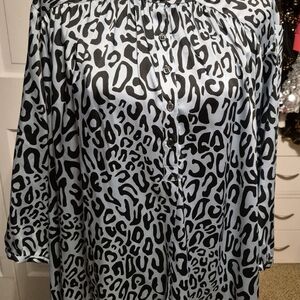 Leopard Print Off-Shoulder Blouse